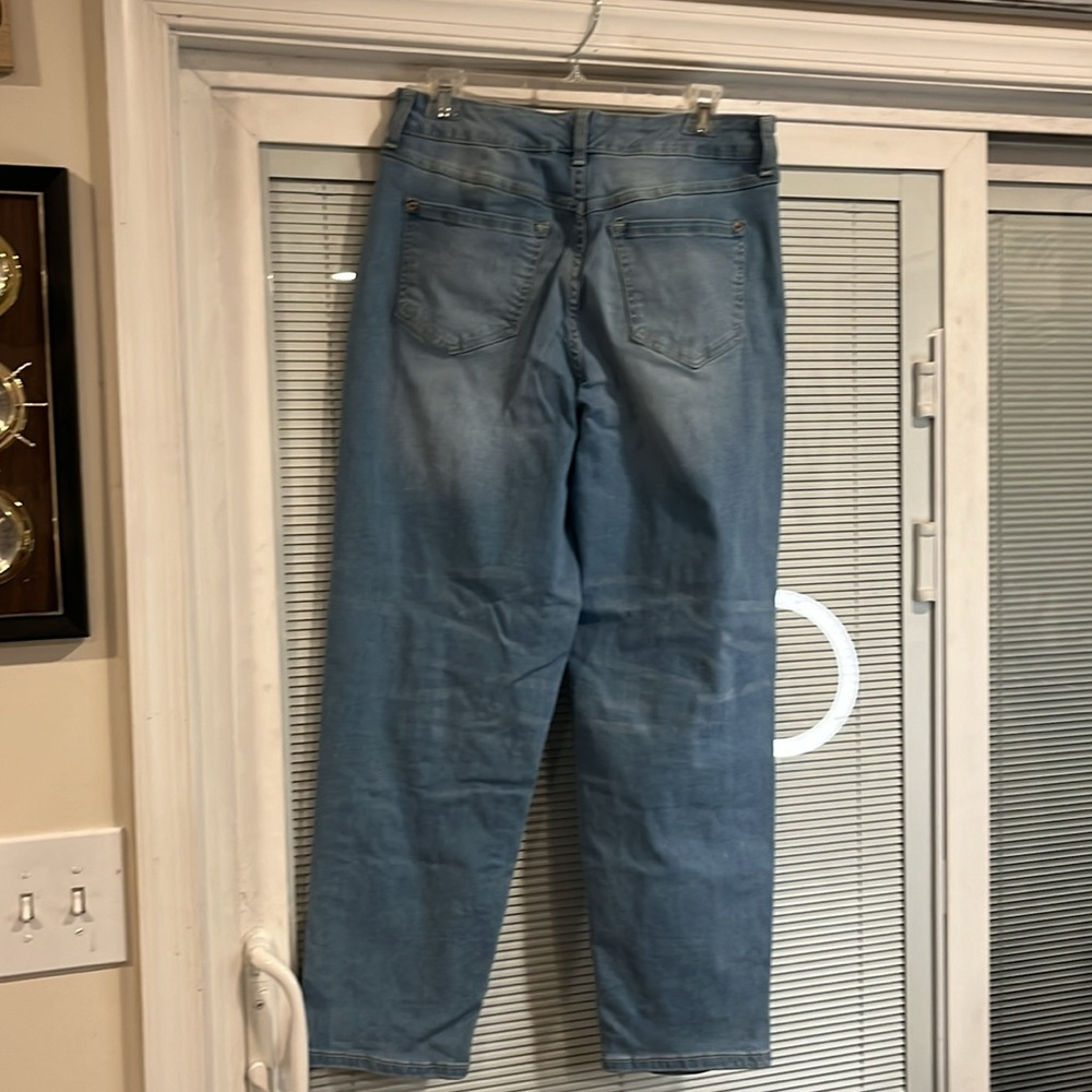 Inc denim boyfriend jeans , size 10/30,distressed with animal print - Picture 3 of 4